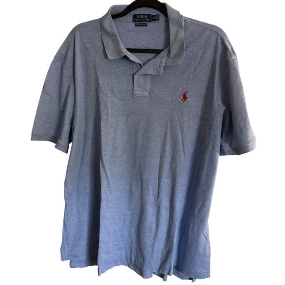 Ralph Lauren Mens XL Blue Polo Pima Soft Touch (runs small) - Picture 1 of 8